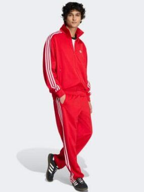 Adidas Originals Women's Firebird Track Suit Jacket & Pants in Red White Size XL
